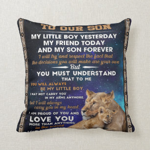 Personlig Brev till vår son  Son Birthday Gift Kudde