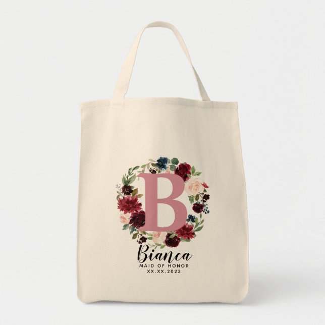 Personlig Brev Winter Bridesmaid Tote Bag Tygkasse (Framsidan)