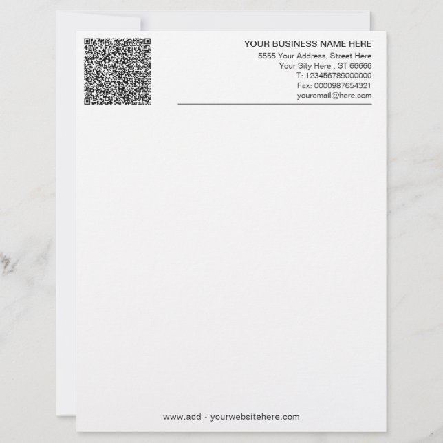 Personlig Brevhuvud din namninfo och QR-kod (Framsida)