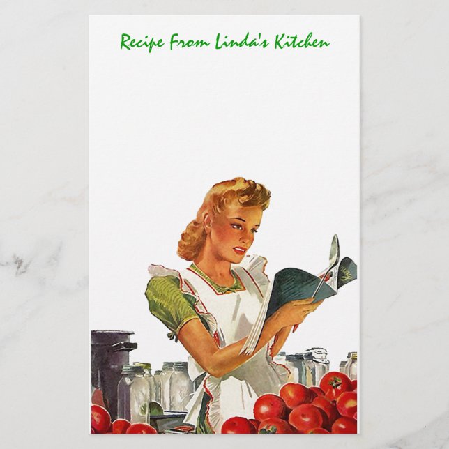 Personlig brevpapper EZ2Customize för kökrecept (Framsida)