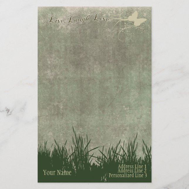 Personlig brevpapperbrevhuvud, levande brevpapper (Framsida)