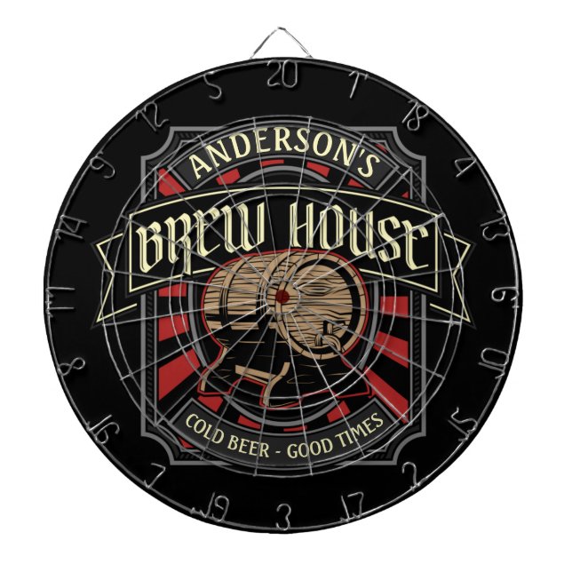 Personlig Brew House-etikett Beer Brewing Pub Pub Darttavla (Framsidan)