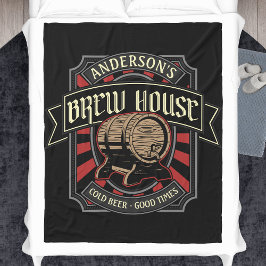 Personlig Brew House-etikett Beer Brewing Pub Pub Fleecefilt