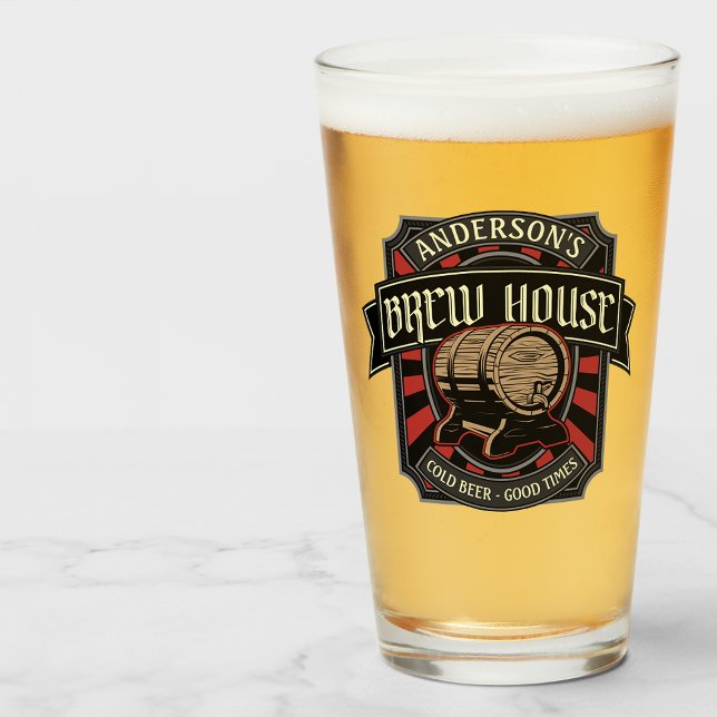 Personlig Brew House-etikett Beer Brewing Pub Pub Glaskopp (Skapare uppladdad)