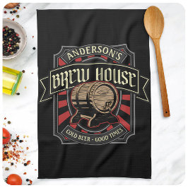 Personlig Brew House-etikett Beer Brewing Pub Pub Kökshandduk