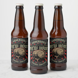 Personlig Brew House-etikett Beer Brewing Pub Pub Ölflaska Etikett