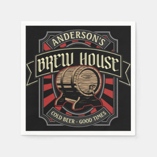 Personlig Brew House-etikett Beer Brewing Pub Pub Pappersservett