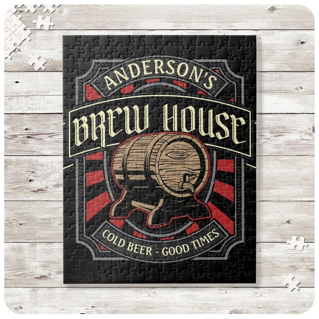 Personlig Brew House-etikett Beer Brewing Pub Pub Pussel (Skapare uppladdad)