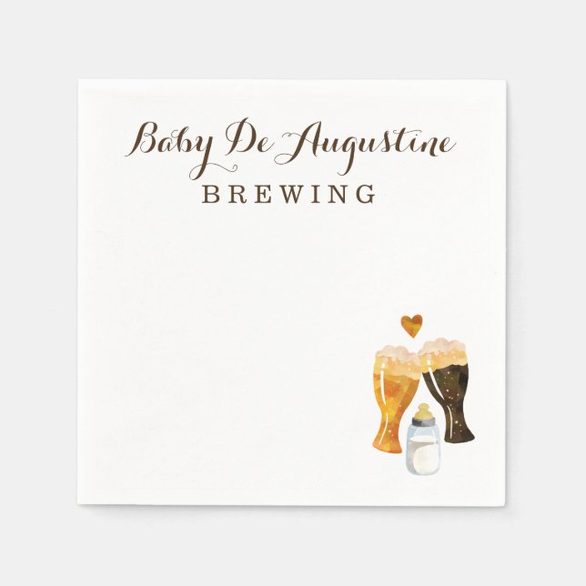 Personlig Brewery Baby Shower Rustic Beer Toast Pappersservett (Framsidan)
