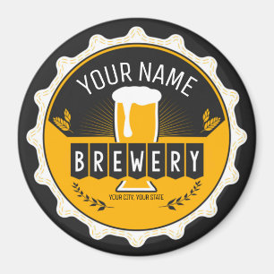 Personlig Brewery Beer Flaska Cap Pub Magnet