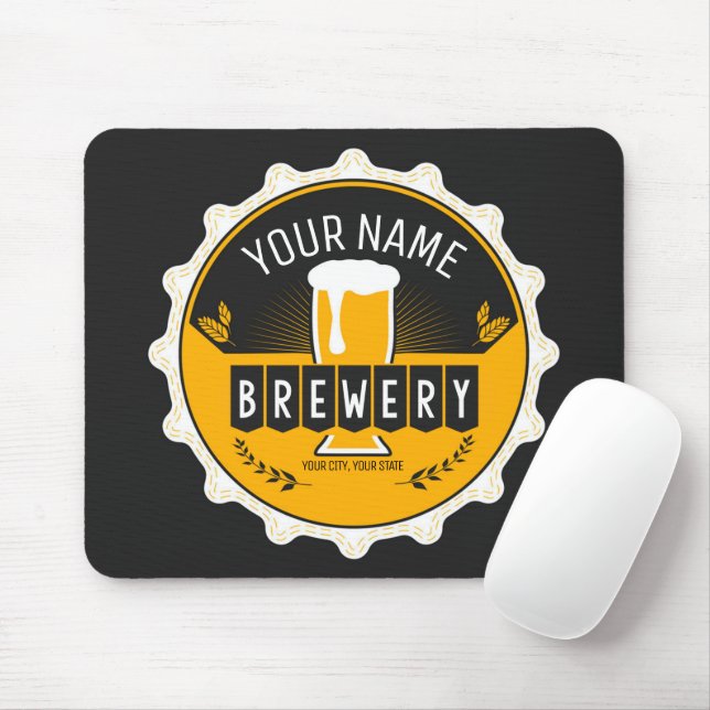Personlig Brewery Beer Flaska Cap Pub Musmatta (Med mus)