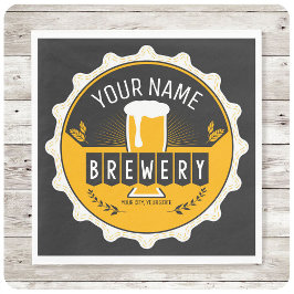 Personlig Brewery Beer Flaska Cap Pub Pappersservett