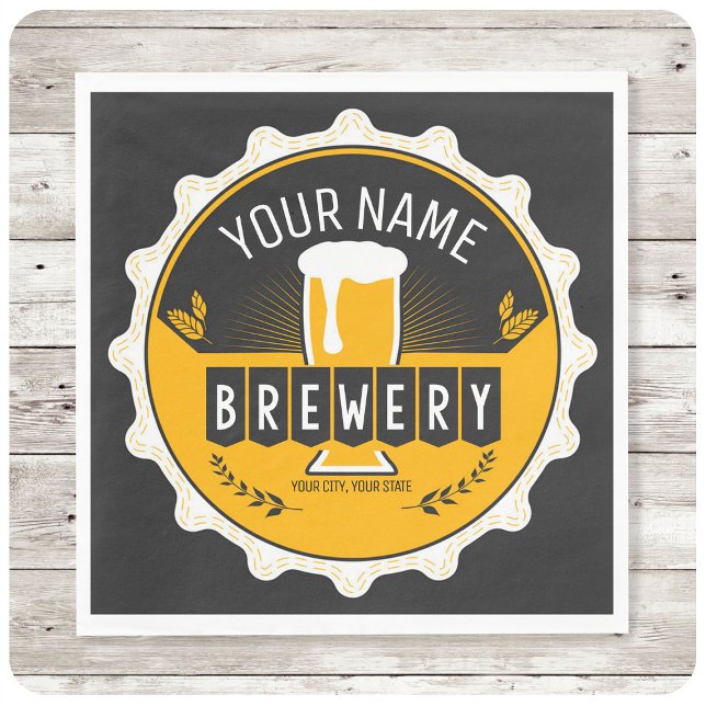 Personlig Brewery Beer Flaska Cap Pub Pappersservett (Skapare uppladdad)