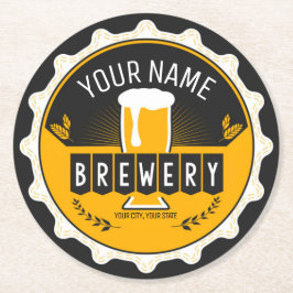 Personlig Brewery Beer Flaska Cap Pub Underlägg Papper Rund