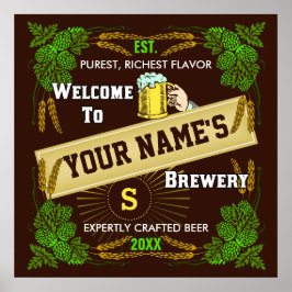 Personlig Brewery / Beer Welcome Sign Poster