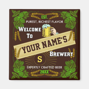 Personlig Brewery Välkommen: Skutt korn Magnet