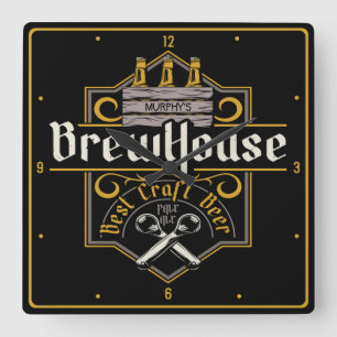 Personlig BrewHouse Best Craft Beer Ale Pub Fyrkantig Klocka