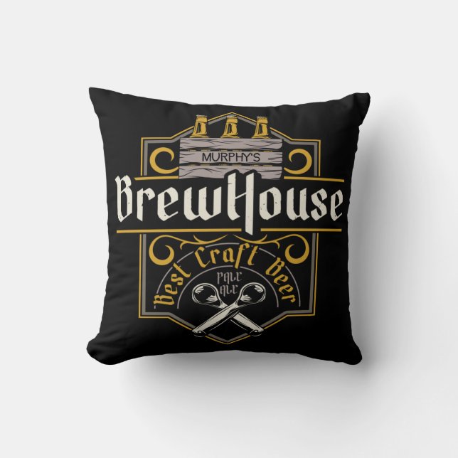 Personlig BrewHouse Best Craft Beer Ale Pub Kudde (Framsida)