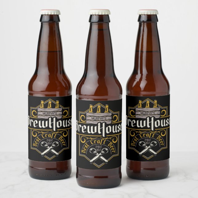 Personlig BrewHouse Best Craft Beer Ale Pub Ölflaska Etikett (Flaskor)