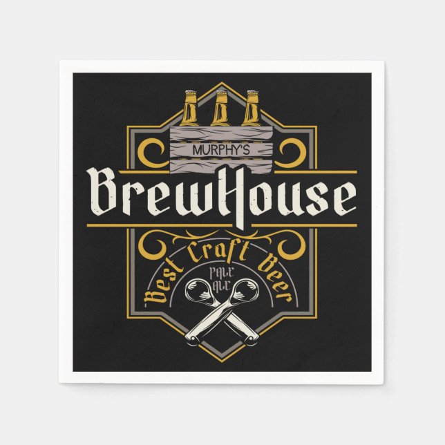 Personlig BrewHouse Best Craft Beer Ale Pub Pappersservett (Framsidan)