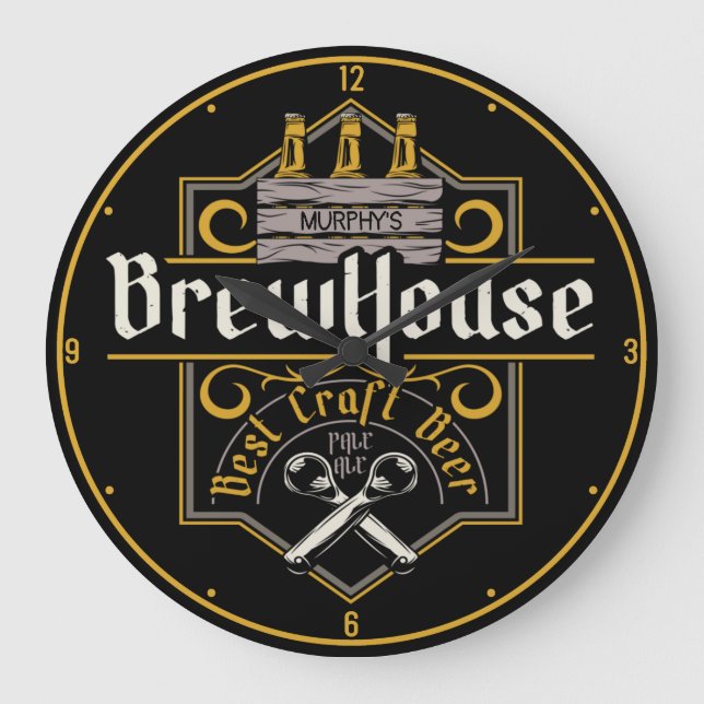 Personlig BrewHouse Best Craft Beer Ale Pub Stor Klocka (Framsida)