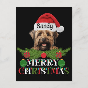 Personlig Briard Hund God jul Helg Vykort