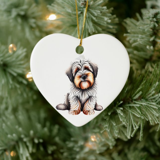 Personlig Briard-valp Julgransprydnad Keramik (Träd)