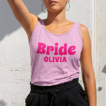 Personlig Bride Bachelorette Linne Med Racerback<br><div class="desc">Personlig Bride Bachelorette-tanktopets gåva till brud</div>