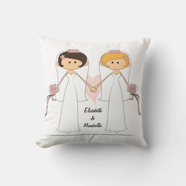 Personlig Bride & Bride Pillow Kudde (Framsida)