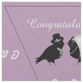 Personlig Bride Groom Birds DIY Bröllop Bunting Tyg