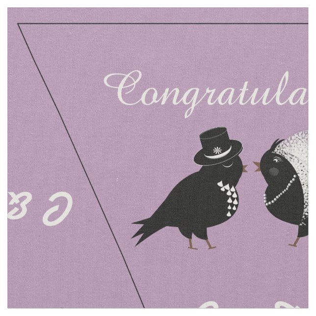 Personlig Bride Groom Birds DIY Bröllop Bunting Tyg (Närbild)