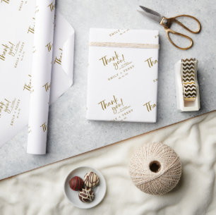 Personlig Bride & Groom Namn Bröllop Tack Presentpapper