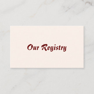 Personlig Bride & Groom Registry Card Tilläggskort