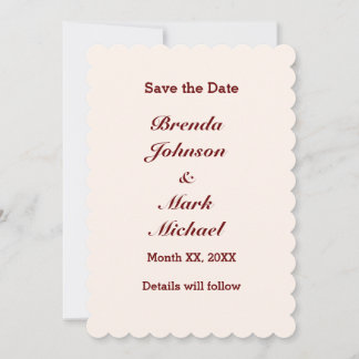 Personlig Bride & Groom Save the Date Flat Card Spara Datumet