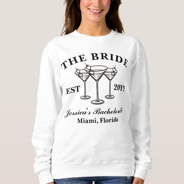 Personlig Bride Luxury Bachelorette Resa T Shirt (Framsida)