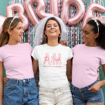 Personlig Bride| Rosa Monogram Future Mrs. T Shirt<br><div class="desc">Få redo att fira i stil med den här anpassningsbarna, brid t-shirt som har en mjuk rosa-monogrambakgrund och ett elegant-skript med texten "Bride" tillsammans med hennes framtida efternamn. Det är perfektens garanti för möhippor, möhippor, förlovning fotoskott eller redo på den stora dagen! Den här skjortan gör en roligt och en...</div>