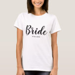 Personlig Bride T-Shirt<br><div class="desc">Gör en underbar gåva till bruden</div>
