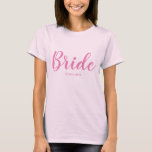 Personlig Bride T-Shirt<br><div class="desc">Gör en underbar gåva till bruden</div>