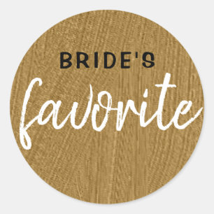 Personlig Brides Favorite Black Metallic Guld Runt Klistermärke