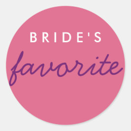 Personlig Brides Lila för favoritRosa Runt Klistermärke