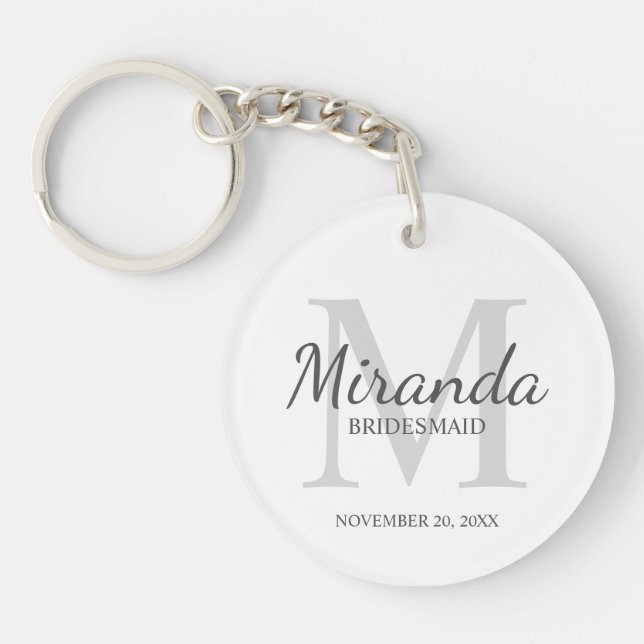 Personlig Bridesmaias Monogram och Namn (Framsidan)