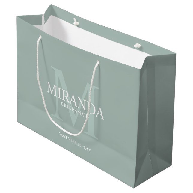 Personlig Bridesmaias Monogram och Namn (Framsidan Vinklad)