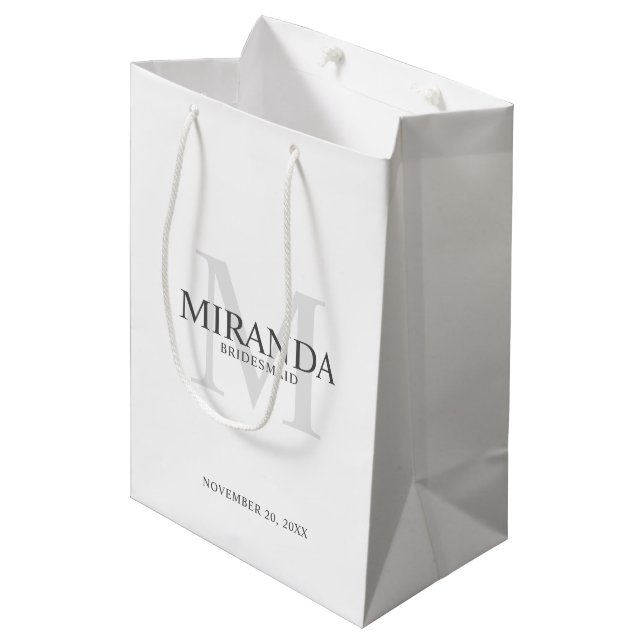 Personlig Bridesmaias Monogram och Namn (Framsidan Vinklad)