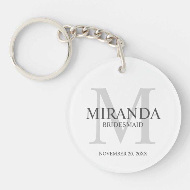 Personlig Bridesmaias Monogram och Namn (Framsidan)