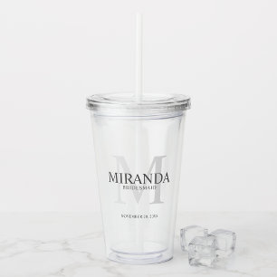 Personlig Bridesmaias Monogram och Namn Acryli Take Away Mugg