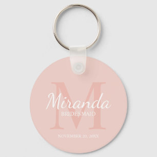 Personlig Bridesmaias Monogram och Namn Nyckelring