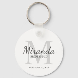 Personlig Bridesmaias Monogram och Namn Nyckelring