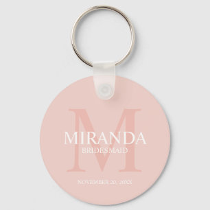 Personlig Bridesmaias Monogram och Namn Nyckelring