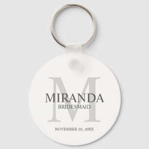 Personlig Bridesmaias Monogram och Namn Nyckelring