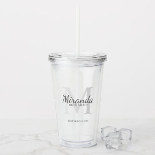 Personlig Bridesmaias Monogram och Namn Take Away Mugg
